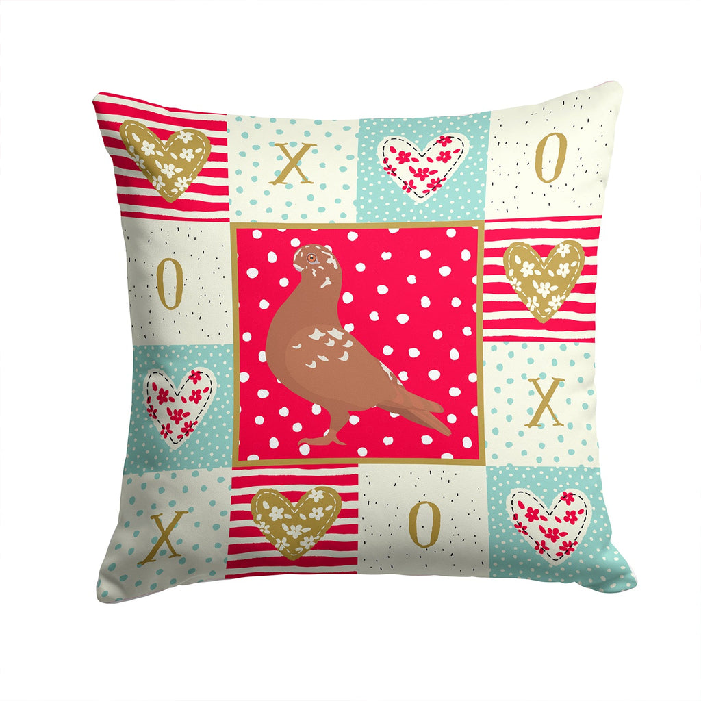 African Owl Pigeon Love Decorative Throw Pillow 14x14 Indoor Outdoor Accent Cushion, Fabric Cover with Insert for Sofa, Bed, Porch & Living Room