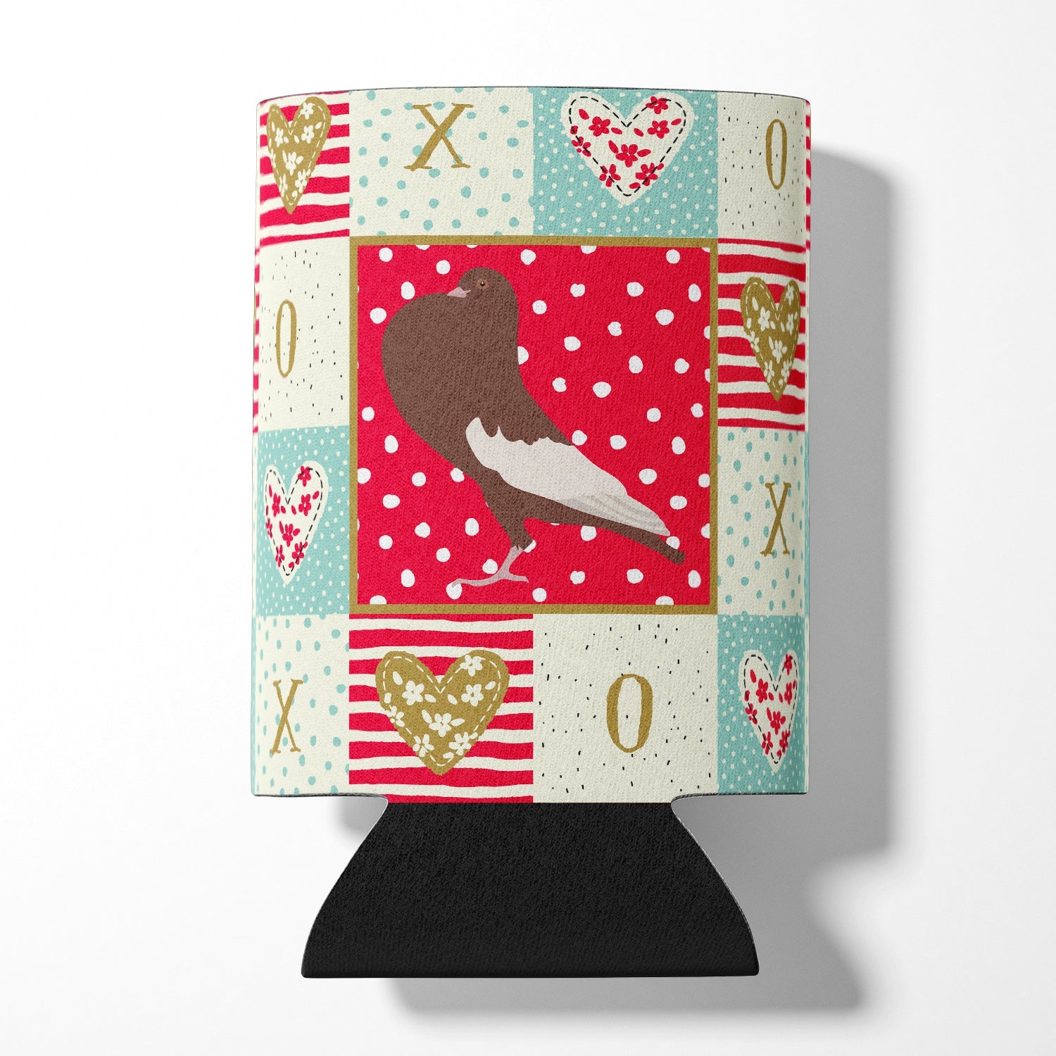 English Pouter Pigeon Love Can or Bottle Hugger Cooler Sleeve for Standard 12 oz Cans, Insulated Foam Beer & Soda Can Hugger Reusable