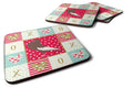 English Pouter Pigeon Love Foam Coasters Set of 4 Cup Coasters for Indoor Outdoor, Tabletop Protection, Anti Slip, Mouse pad Material