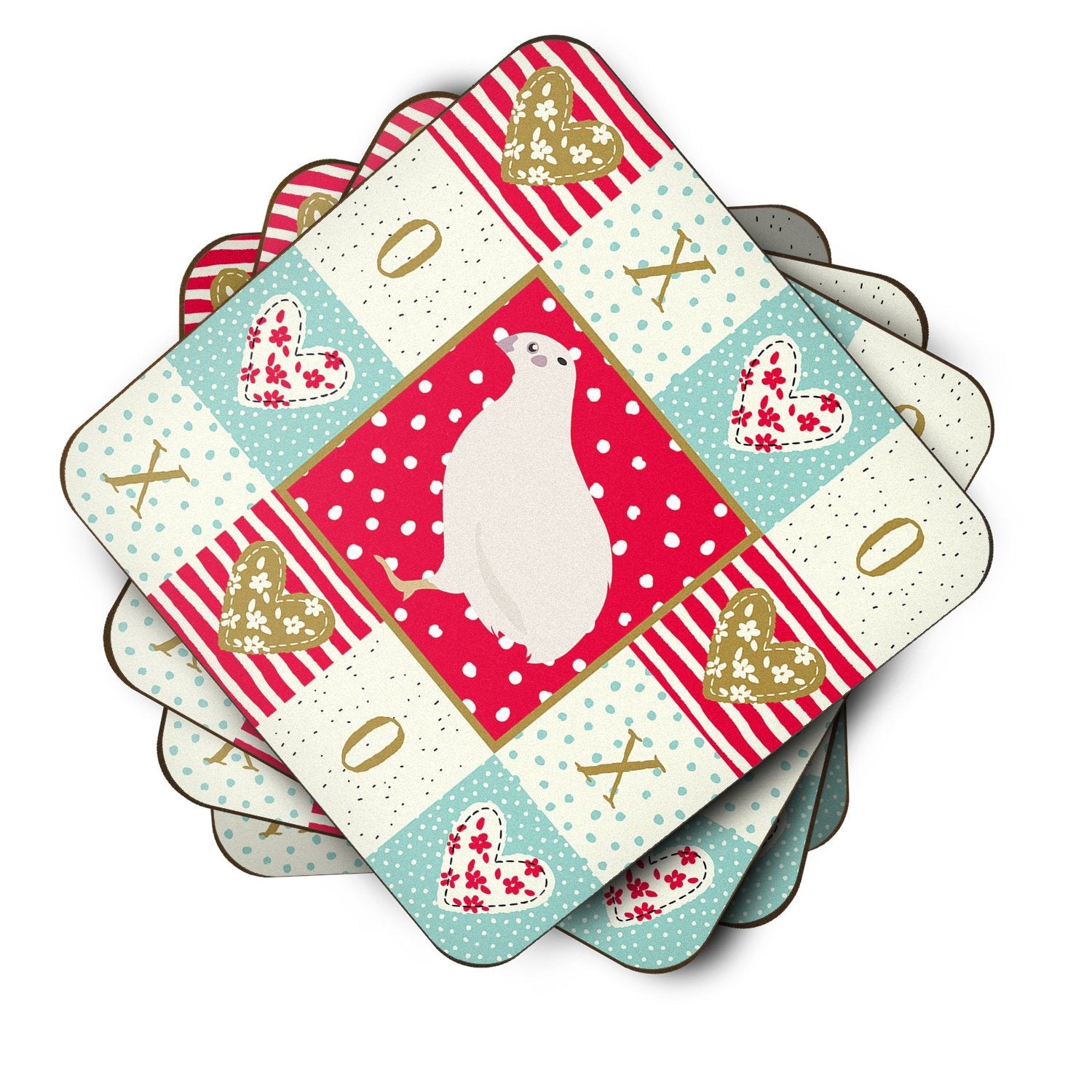 Texas Quail Love Foam Coasters Set of 4 Cup Coasters for Indoor Outdoor, Tabletop Protection, Anti Slip, Mouse pad Material