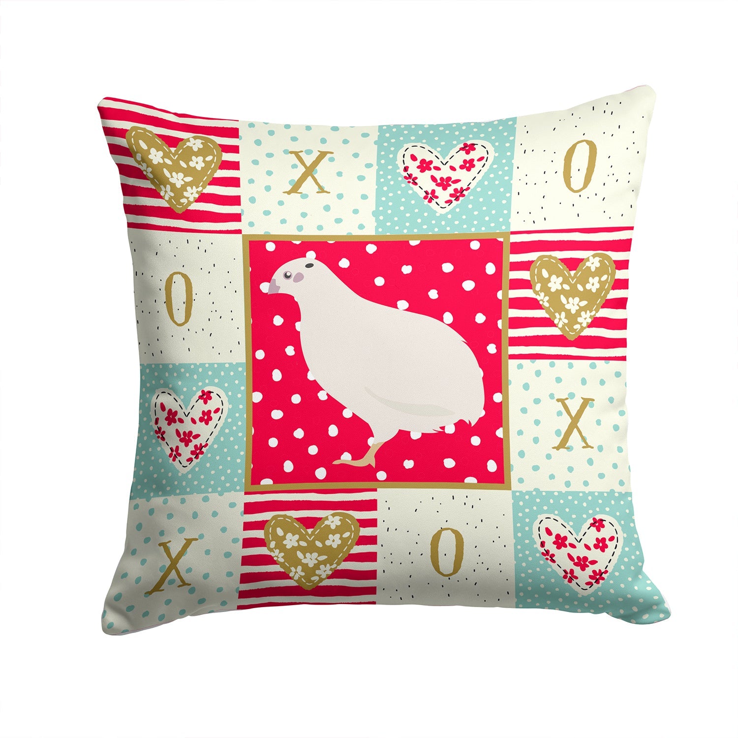 Texas Quail Love Decorative Throw Pillow 14x14 Indoor Outdoor Accent Cushion, Fabric Cover with Insert for Sofa, Bed, Porch & Living Room