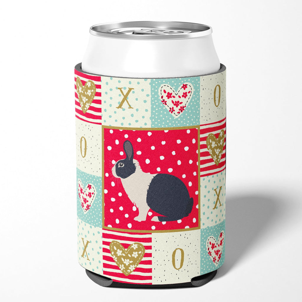 Dutch Rabbit Love Can or Bottle Hugger Cooler Sleeve for Standard 12 oz Cans, Insulated Foam Beer & Soda Can Hugger Reusable