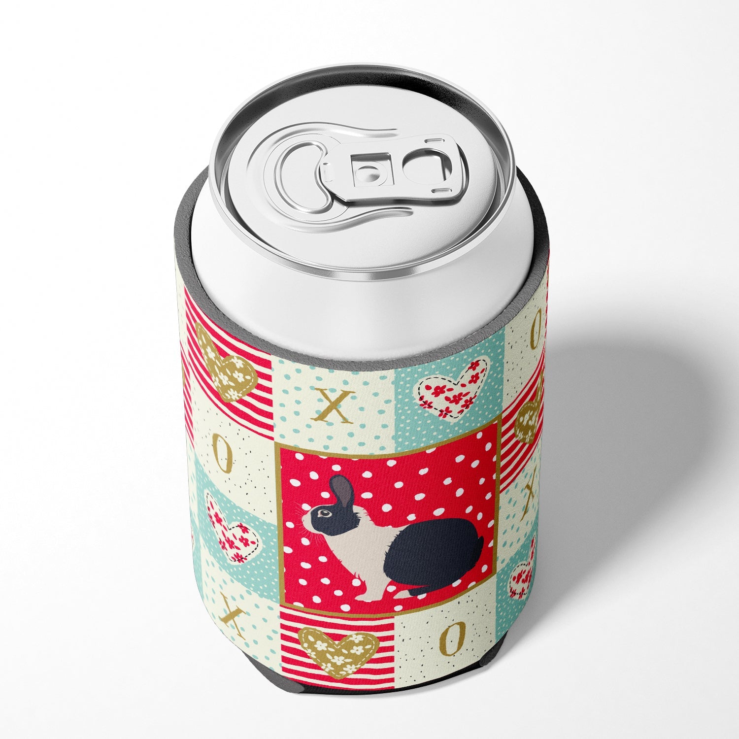 Dutch Rabbit Love Can or Bottle Hugger Cooler Sleeve for Standard 12 oz Cans, Insulated Foam Beer & Soda Can Hugger Reusable