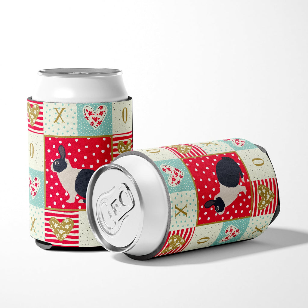 Dutch Rabbit Love Can or Bottle Hugger Cooler Sleeve for Standard 12 oz Cans, Insulated Foam Beer & Soda Can Hugger Reusable