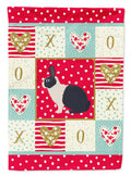 Dutch Rabbit Love House Flag 28x40 Porch Sleeve Pole Decorative Outside Yard Banner Artwork Wall Hanging, Polyester