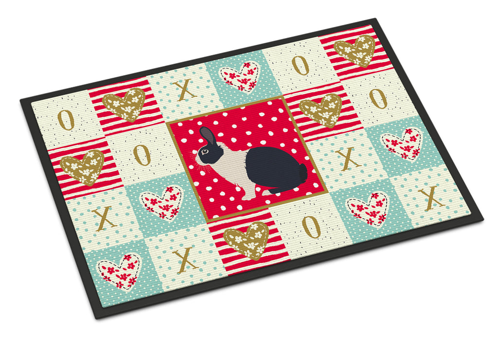 Dutch Rabbit Love Doormat Indoor Outdoor 18H X 27W Front Door Mat Rugs for Entryway, Non Slip Washable