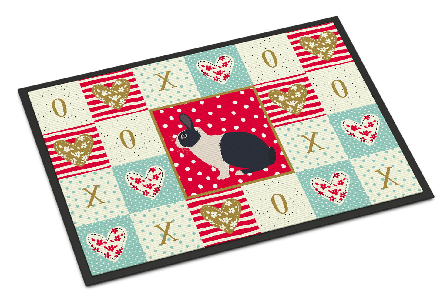 Dutch Rabbit Love Doormat Indoor Outdoor 18H X 27W Front Door Mat Rugs for Entryway, Non Slip Washable