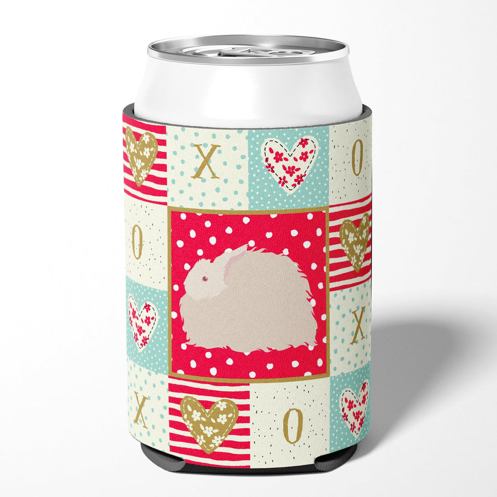 Fluffy Angora Rabbit Love Can or Bottle Hugger Cooler Sleeve for Standard 12 oz Cans, Insulated Foam Beer & Soda Can Hugger Reusable