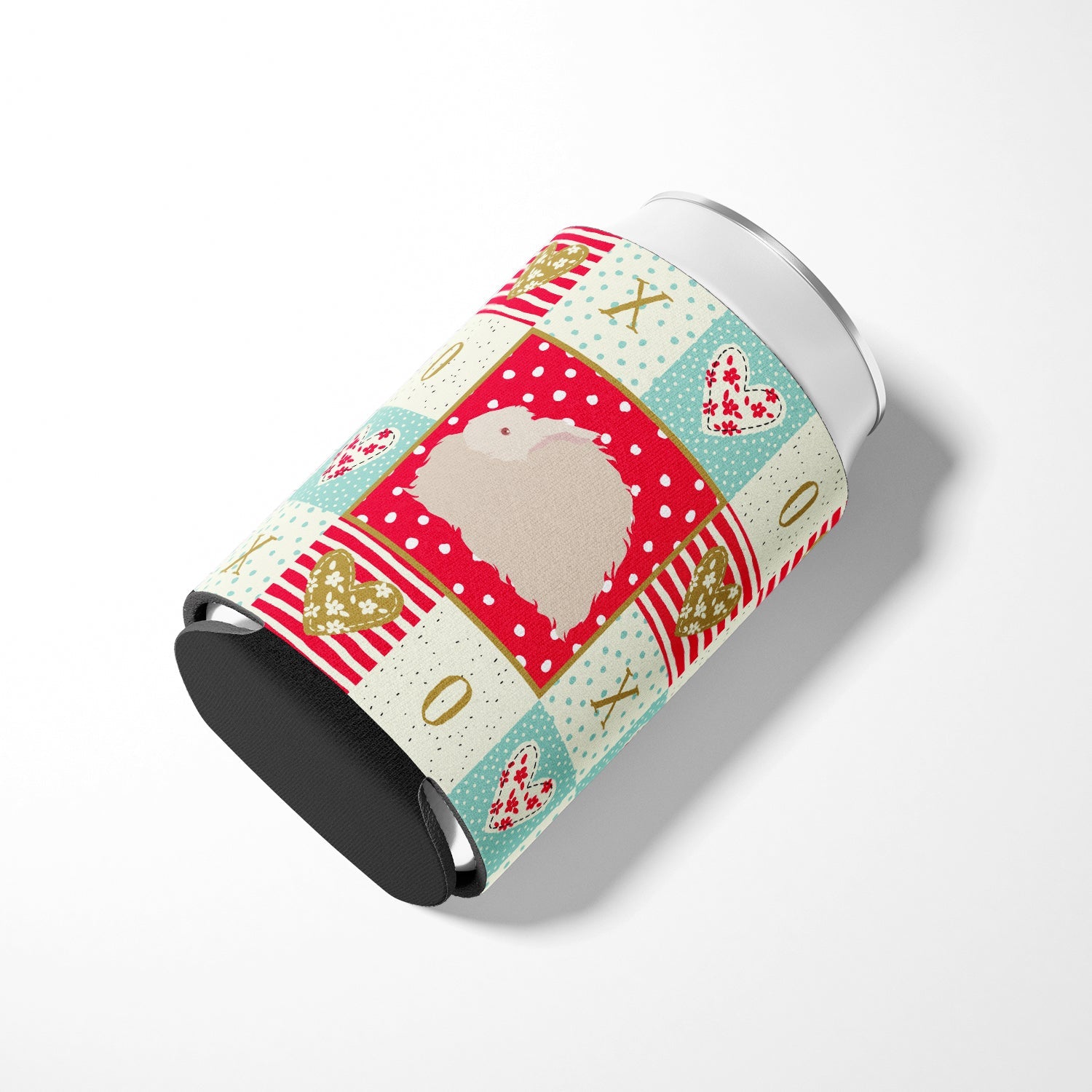 Fluffy Angora Rabbit Love Can or Bottle Hugger Cooler Sleeve for Standard 12 oz Cans, Insulated Foam Beer & Soda Can Hugger Reusable