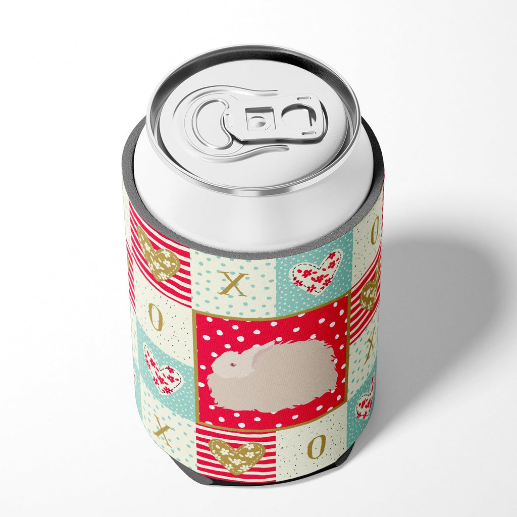 Fluffy Angora Rabbit Love Can or Bottle Hugger Cooler Sleeve for Standard 12 oz Cans, Insulated Foam Beer & Soda Can Hugger Reusable