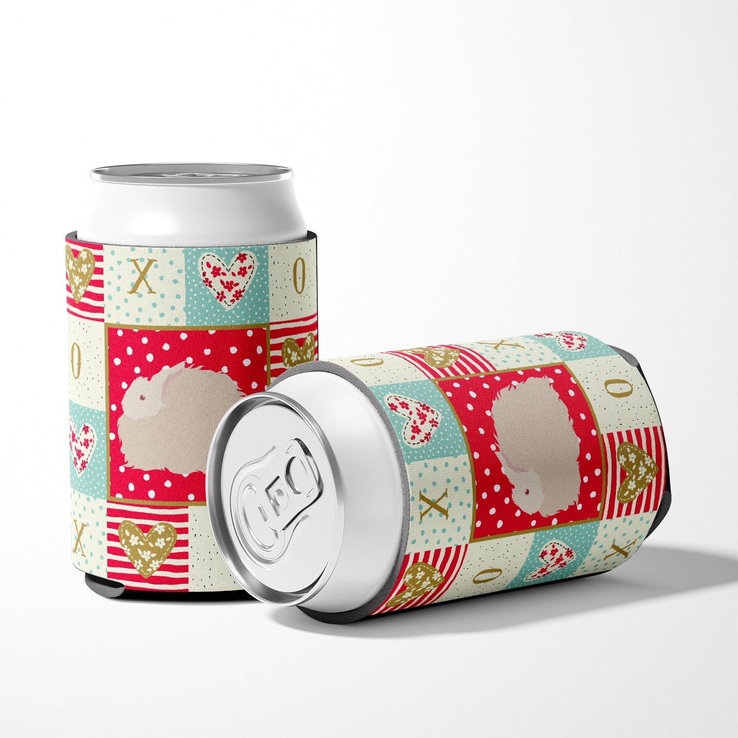 Fluffy Angora Rabbit Love Can or Bottle Hugger Cooler Sleeve for Standard 12 oz Cans, Insulated Foam Beer & Soda Can Hugger Reusable