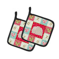Fluffy Angora Rabbit Love Pot Holder Set of 2 Heat Resistant Quilted Hot Pads 7.5 x 7.5 Inch, Insulated Kitchen Trivets for Cooking & Baking
