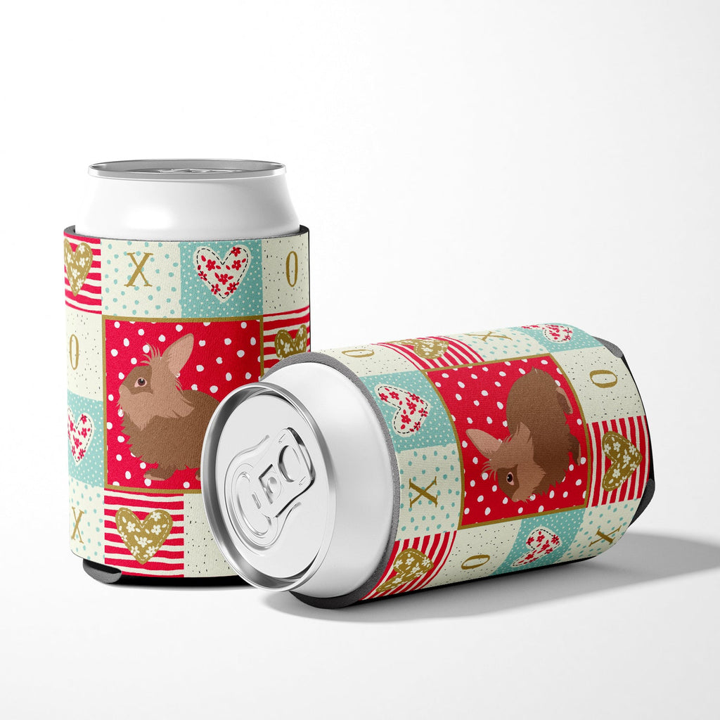 Lionhead Rabbit Love Can or Bottle Hugger Cooler Sleeve for Standard 12 oz Cans, Insulated Foam Beer & Soda Can Hugger Reusable