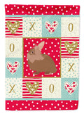 Lionhead Rabbit Love House Flag 28x40 Porch Sleeve Pole Decorative Outside Yard Banner Artwork Wall Hanging, Polyester