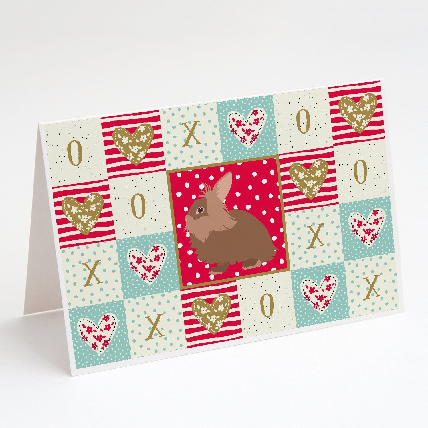 Lionhead Rabbit Love Greeting Cards Pack of 8 Blank Cards with Envelopes Whimsical A7 Size 5x7
