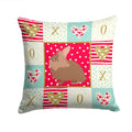 Lionhead Rabbit Love Decorative Throw Pillow 14x14 Indoor Outdoor Accent Cushion, Fabric Cover with Insert for Sofa, Bed, Porch & Living Room
