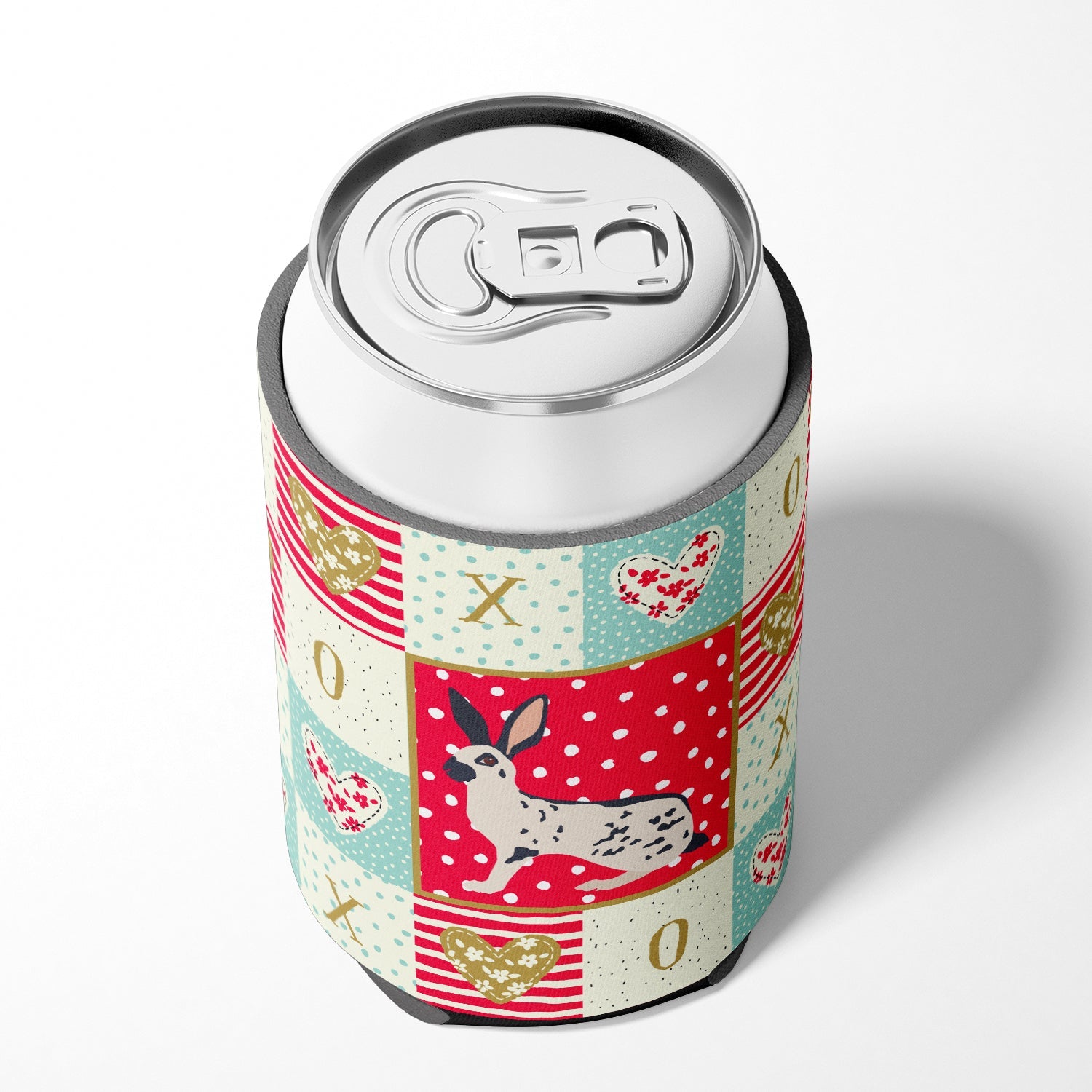 English Spot Rabbit Love Can or Bottle Hugger Cooler Sleeve for Standard 12 oz Cans, Insulated Foam Beer & Soda Can Hugger Reusable