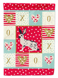 English Spot Rabbit Love House Flag 28x40 Porch Sleeve Pole Decorative Outside Yard Banner Artwork Wall Hanging, Polyester
