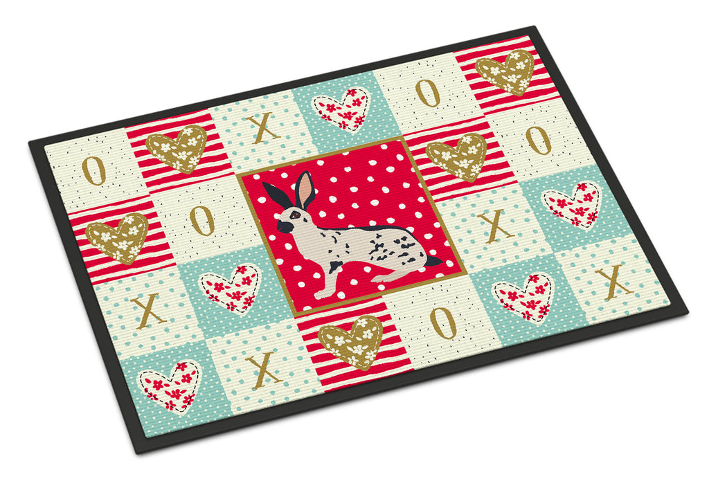 English Spot Rabbit Love Doormat Indoor Outdoor 18H X 27W Front Door Mat Rugs for Entryway, Non Slip Washable