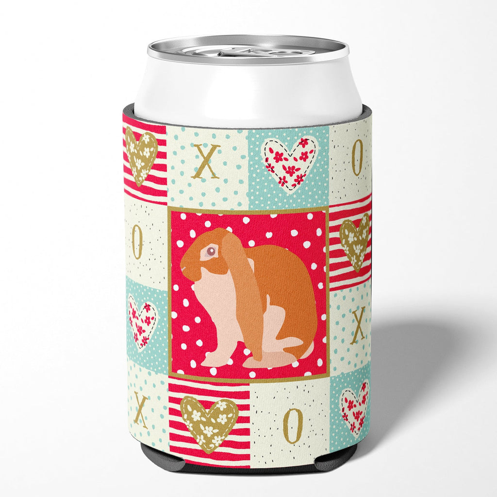 English Lop Rabbit Love Can or Bottle Hugger Cooler Sleeve for Standard 12 oz Cans, Insulated Foam Beer & Soda Can Hugger Reusable