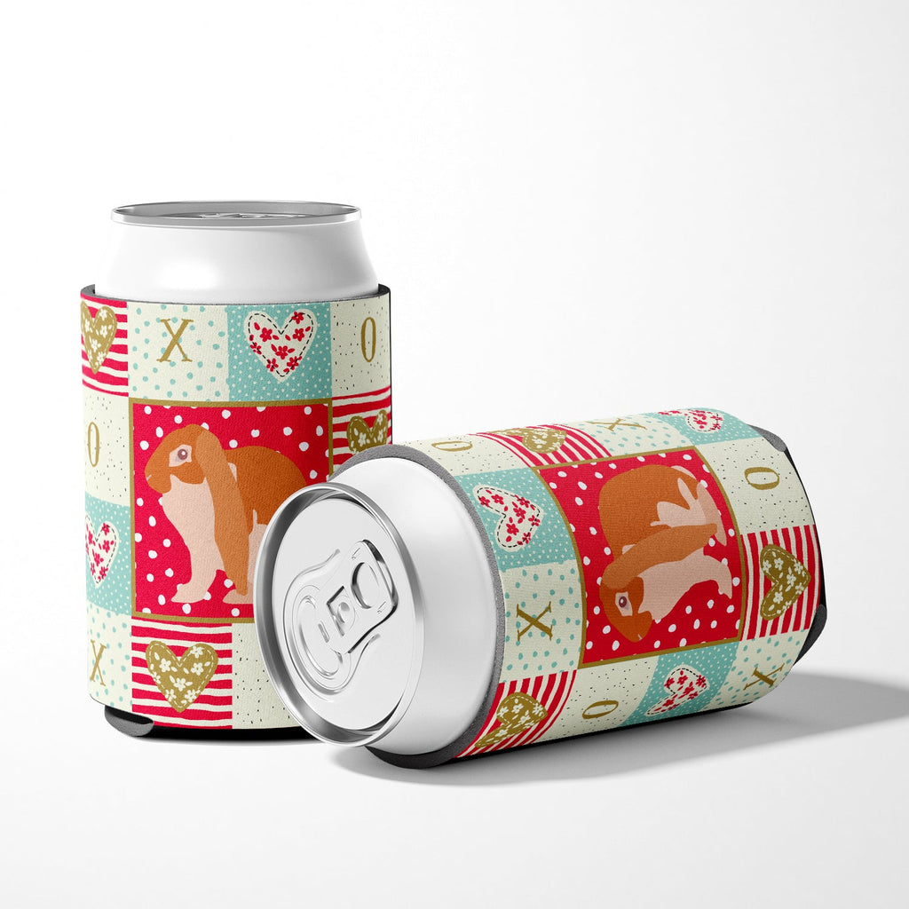 English Lop Rabbit Love Can or Bottle Hugger Cooler Sleeve for Standard 12 oz Cans, Insulated Foam Beer & Soda Can Hugger Reusable