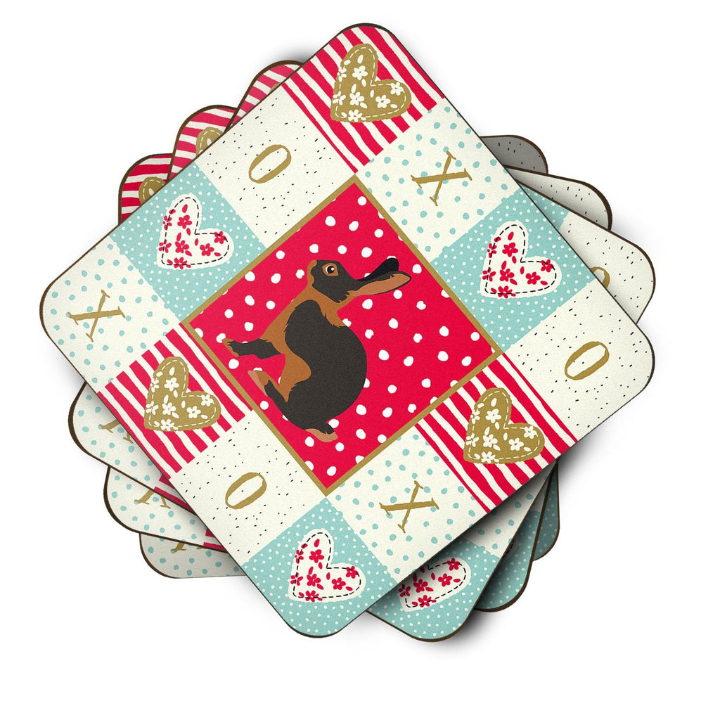 Tan Rabbit Love Foam Coasters Set of 4 Cup Coasters for Indoor Outdoor, Tabletop Protection, Anti Slip, Mouse pad Material