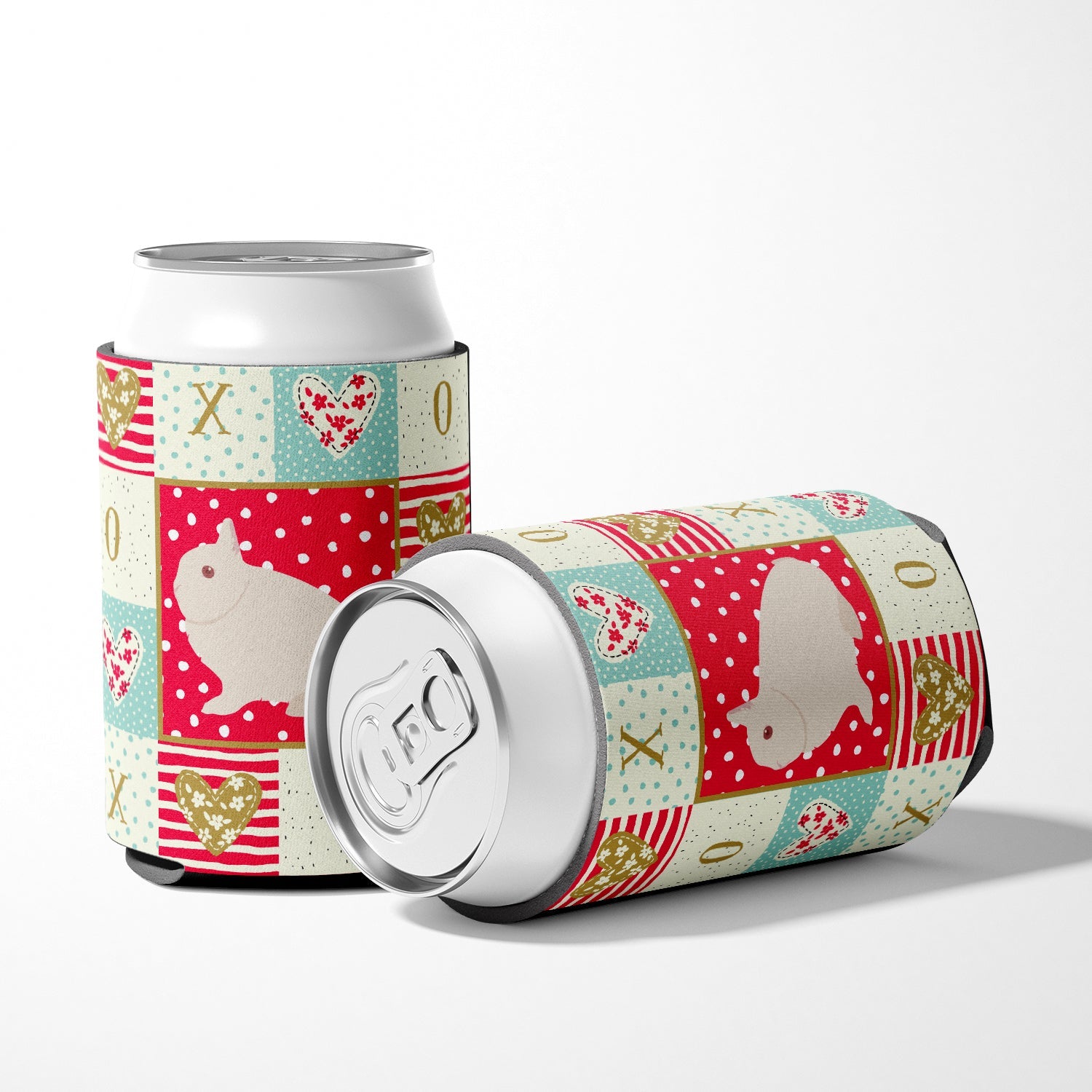 Hermelin Rabbit Love Can or Bottle Hugger Cooler Sleeve for Standard 12 oz Cans, Insulated Foam Beer & Soda Can Hugger Reusable