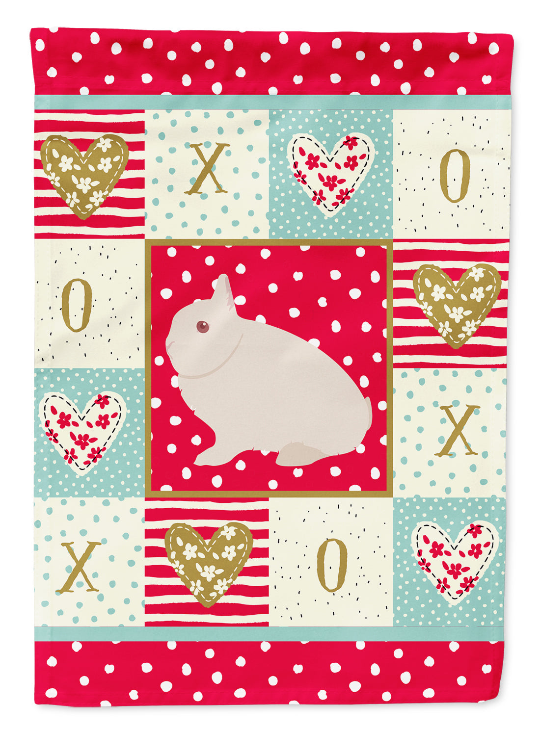Hermelin Rabbit Love House Flag 28x40 Porch Sleeve Pole Decorative Outside Yard Banner Artwork Wall Hanging, Polyester