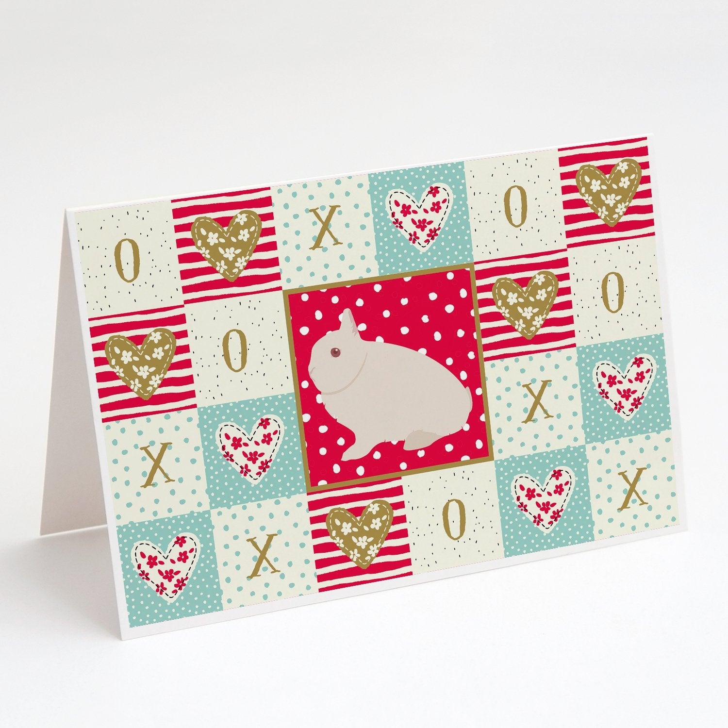 Hermelin Rabbit Love Greeting Cards Pack of 8 Blank Cards with Envelopes Whimsical A7 Size 5x7