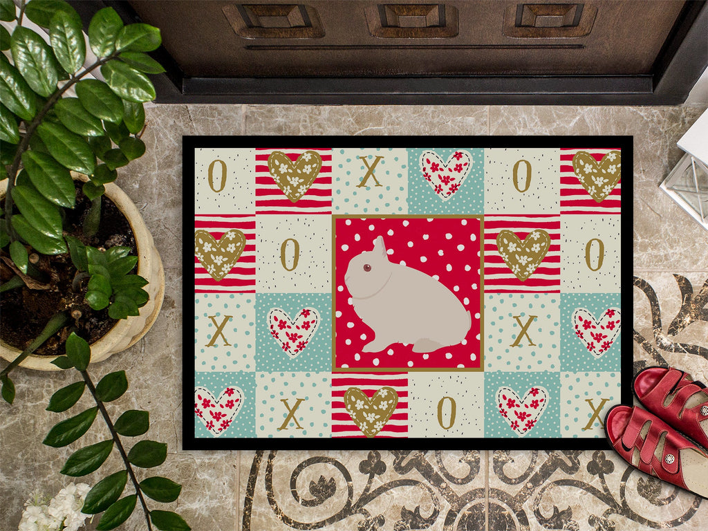 Hermelin Rabbit Love Doormat Indoor Outdoor 18H X 27W Front Door Mat Rugs for Entryway, Non Slip Washable