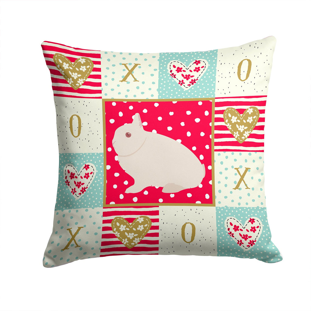 Hermelin Rabbit Love Decorative Throw Pillow 14x14 Indoor Outdoor Accent Cushion, Fabric Cover with Insert for Sofa, Bed, Porch & Living Room