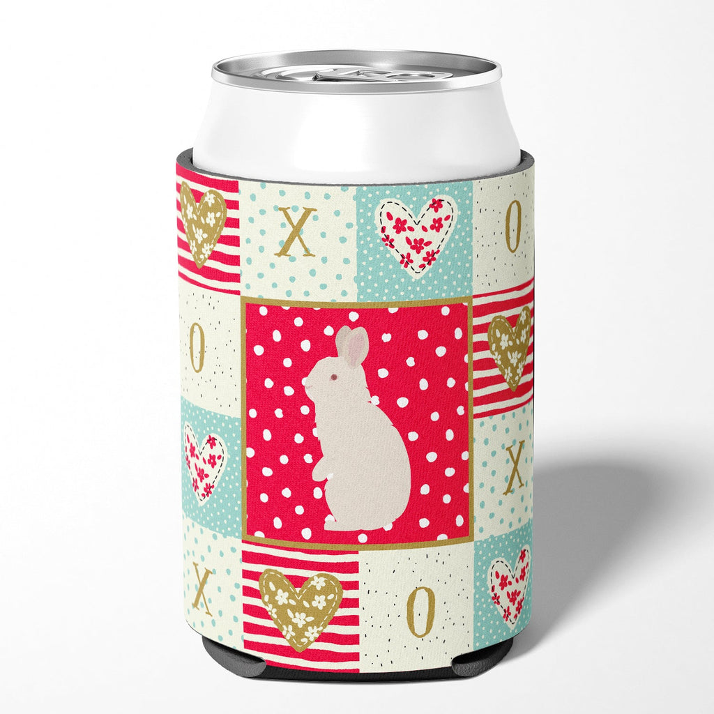 New Zealand White Rabbit Love Can or Bottle Hugger Cooler Sleeve for Standard 12 oz Cans, Insulated Foam Beer & Soda Can Hugger Reusable