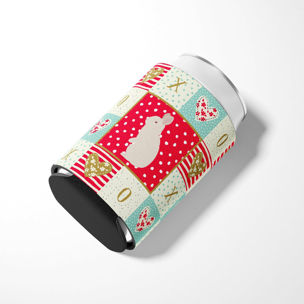 New Zealand White Rabbit Love Can or Bottle Hugger Cooler Sleeve for Standard 12 oz Cans, Insulated Foam Beer & Soda Can Hugger Reusable