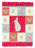 New Zealand White Rabbit Love House Flag 28x40 Porch Sleeve Pole Decorative Outside Yard Banner Artwork Wall Hanging, Polyester