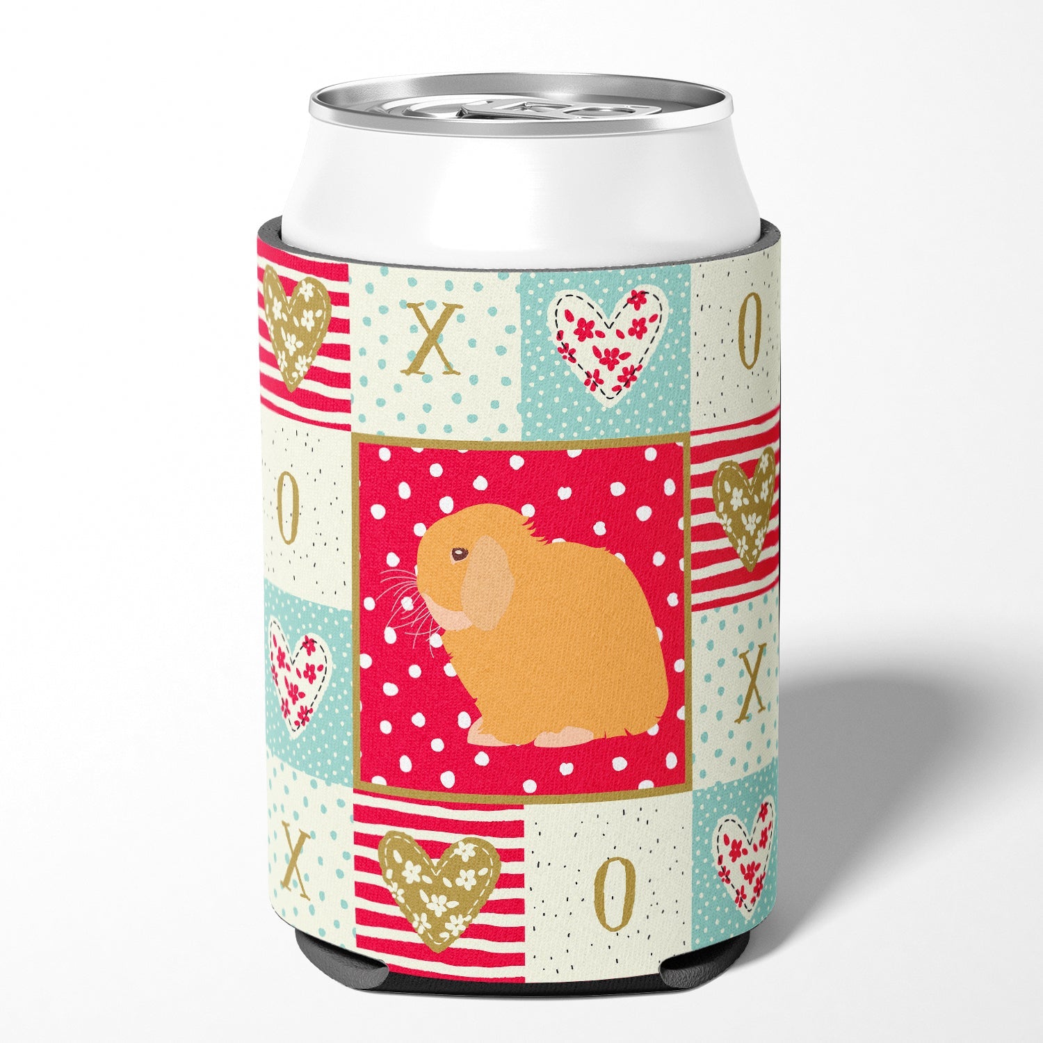 Holland Lop Rabbit Love Can or Bottle Hugger Cooler Sleeve for Standard 12 oz Cans, Insulated Foam Beer & Soda Can Hugger Reusable