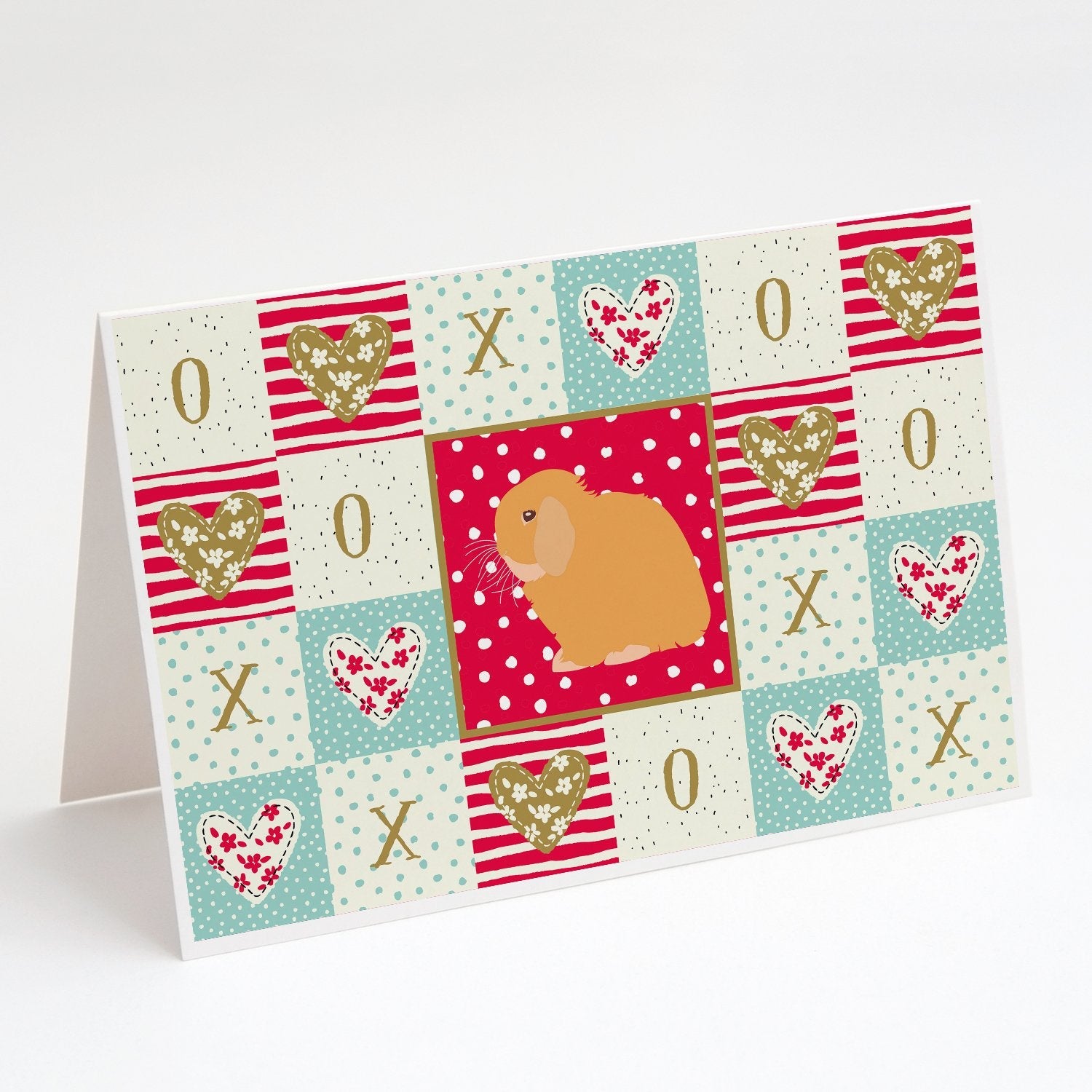 Holland Lop Rabbit Love Greeting Cards Pack of 8 Blank Cards with Envelopes Whimsical A7 Size 5x7