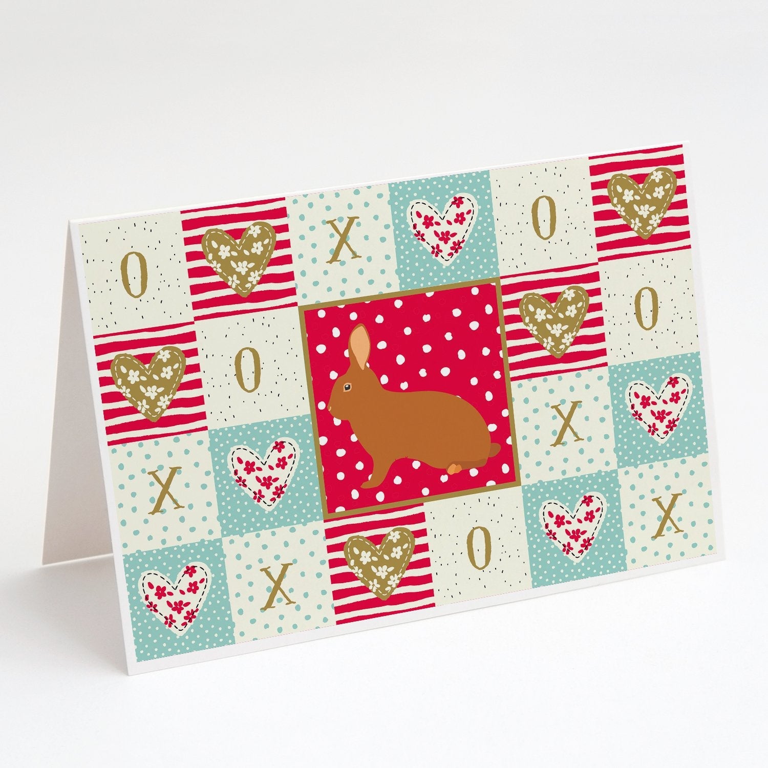 Rex Rabbit Love Greeting Cards Pack of 8 Blank Cards with Envelopes Whimsical A7 Size 5x7