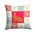 Rex Rabbit Love Decorative Throw Pillow 14x14 Indoor Outdoor Accent Cushion, Fabric Cover with Insert for Sofa, Bed, Porch & Living Room