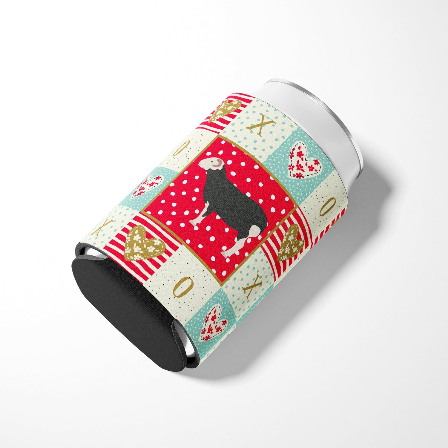 Herwick Sheep Love Can or Bottle Hugger Cooler Sleeve for Standard 12 oz Cans, Insulated Foam Beer & Soda Can Hugger Reusable