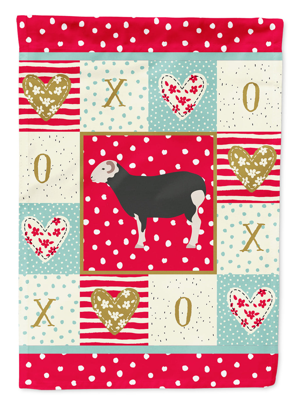Herwick Sheep Love House Flag 28x40 Porch Sleeve Pole Decorative Outside Yard Banner Artwork Wall Hanging, Polyester