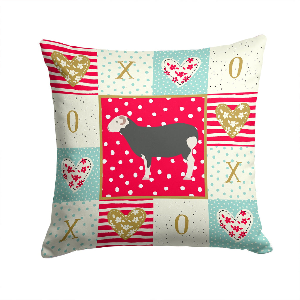Herwick Sheep Love Decorative Throw Pillow 14x14 Indoor Outdoor Accent Cushion, Fabric Cover with Insert for Sofa, Bed, Porch & Living Room