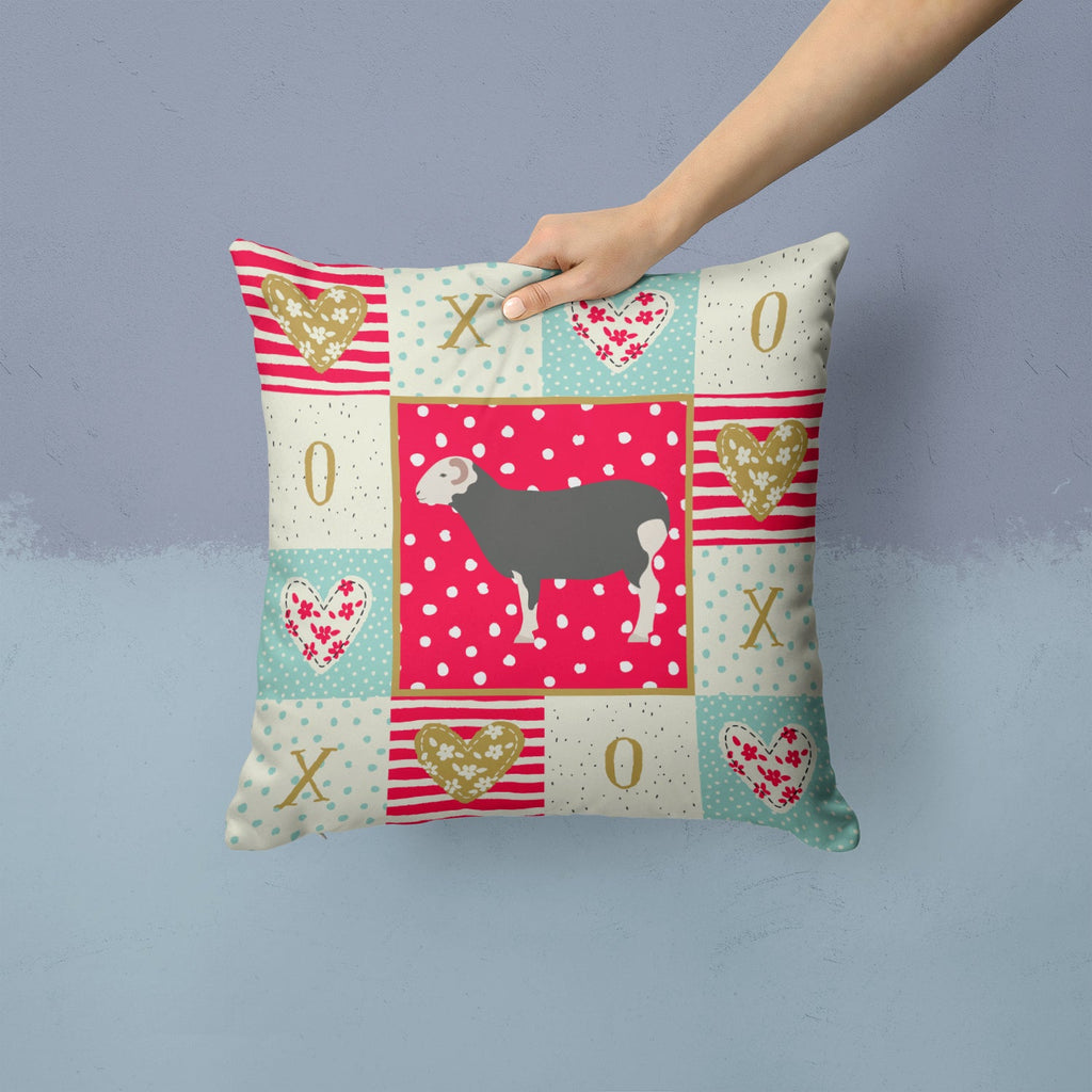 Herwick Sheep Love Decorative Throw Pillow 14x14 Indoor Outdoor Accent Cushion, Fabric Cover with Insert for Sofa, Bed, Porch & Living Room