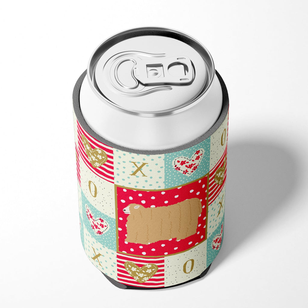 Lincoln Longwool Sheep Love Can or Bottle Hugger Cooler Sleeve for Standard 12 oz Cans, Insulated Foam Beer & Soda Can Hugger Reusable