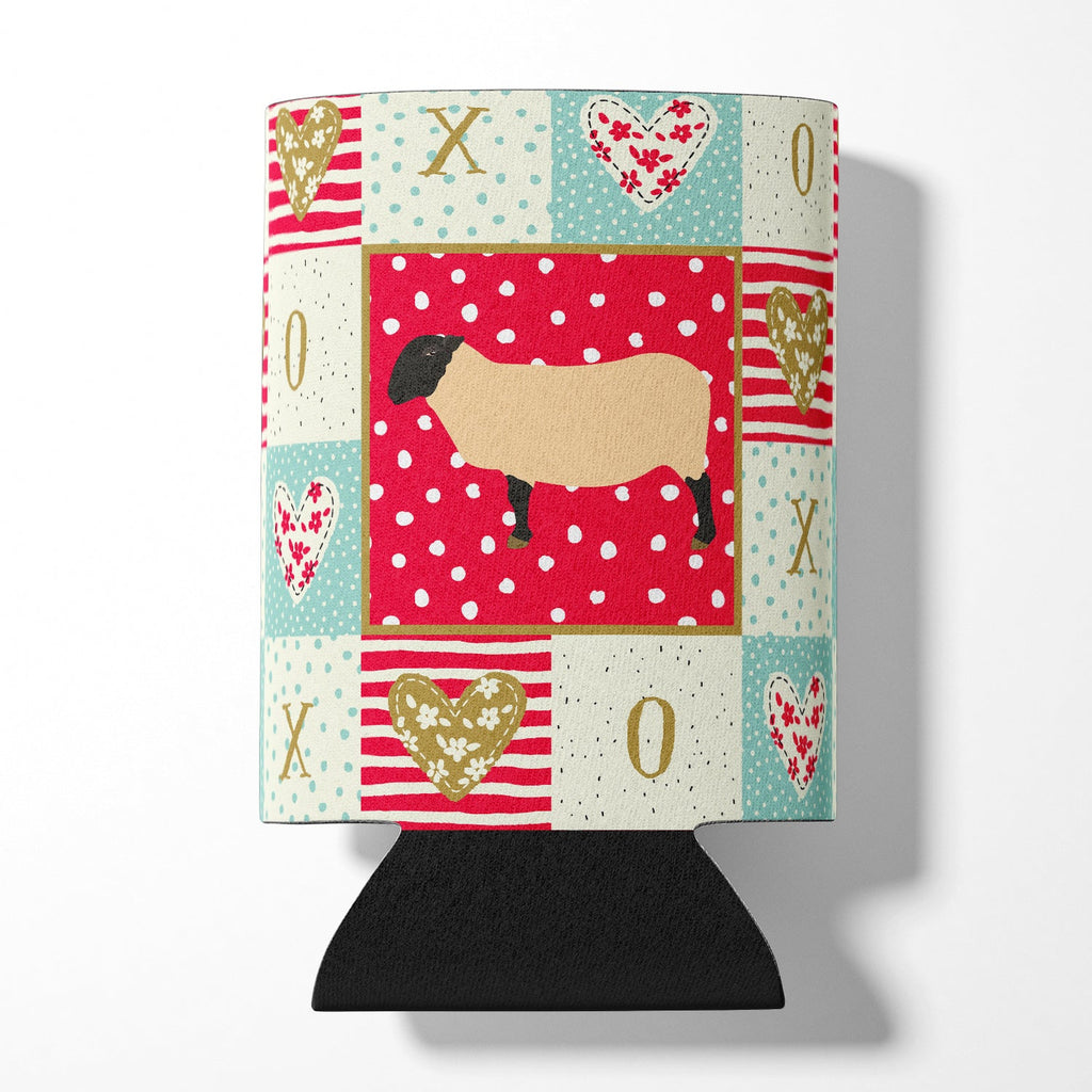 Suffolk Sheep Love Can or Bottle Hugger Cooler Sleeve for Standard 12 oz Cans, Insulated Foam Beer & Soda Can Hugger Reusable