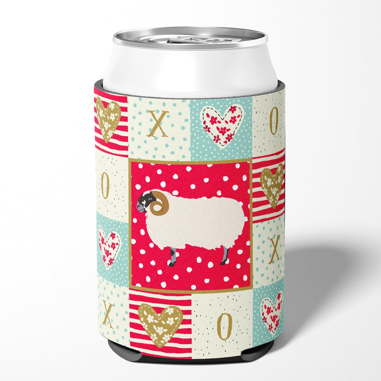 Scottish Blackface Sheep Love Can or Bottle Hugger Cooler Sleeve for Standard 12 oz Cans, Insulated Foam Beer & Soda Can Hugger Reusable