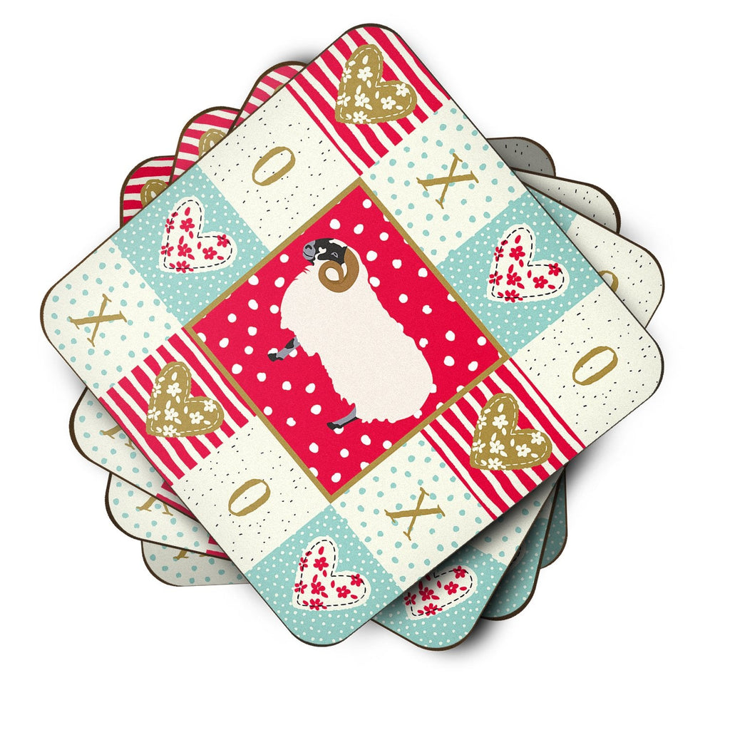 Scottish Blackface Sheep Love Foam Coasters Set of 4 Cup Coasters for Indoor Outdoor, Tabletop Protection, Anti Slip, Mouse pad Material