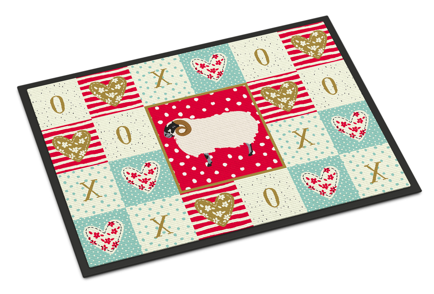 Scottish Blackface Sheep Love Doormat Indoor Outdoor 18H X 27W Front Door Mat Rugs for Entryway, Non Slip Washable