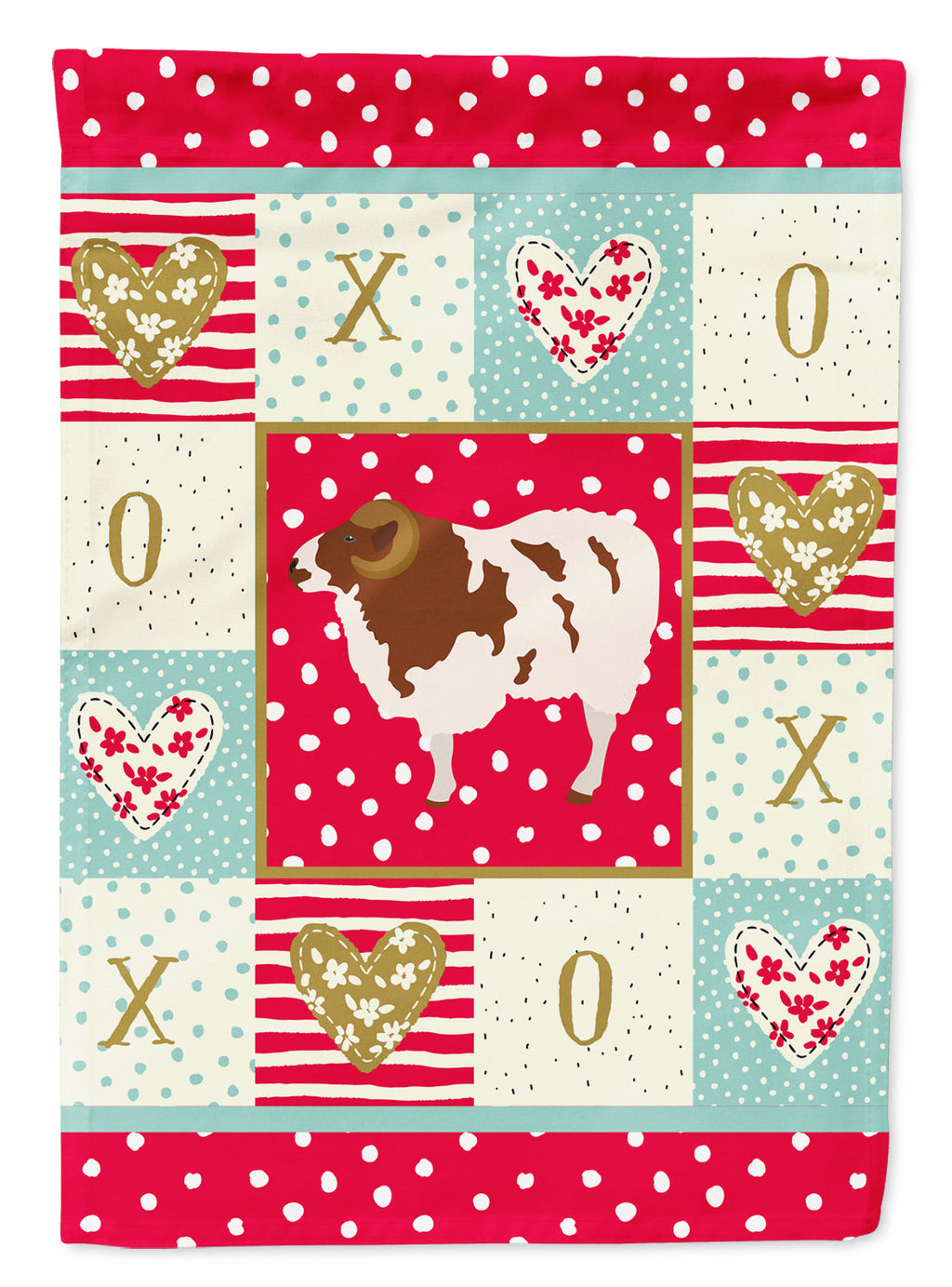 Jacob Sheep Love House Flag 28x40 Porch Sleeve Pole Decorative Outside Yard Banner Artwork Wall Hanging, Polyester
