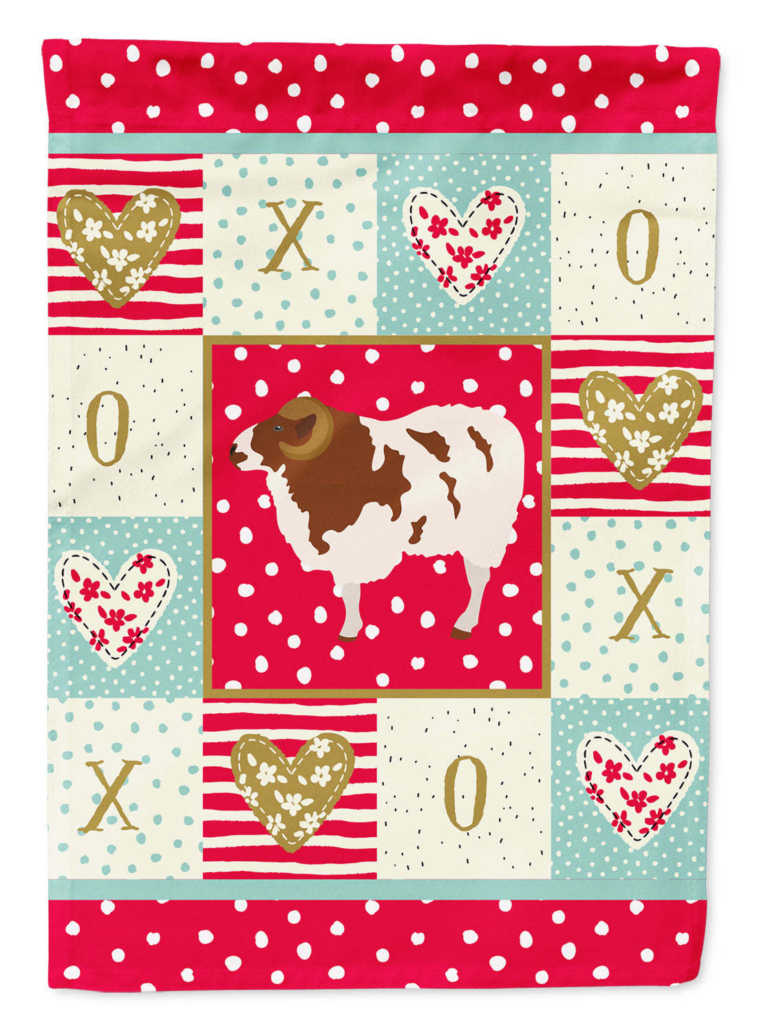 Jacob Sheep Love House Flag 28x40 Porch Sleeve Pole Decorative Outside Yard Banner Artwork Wall Hanging, Polyester
