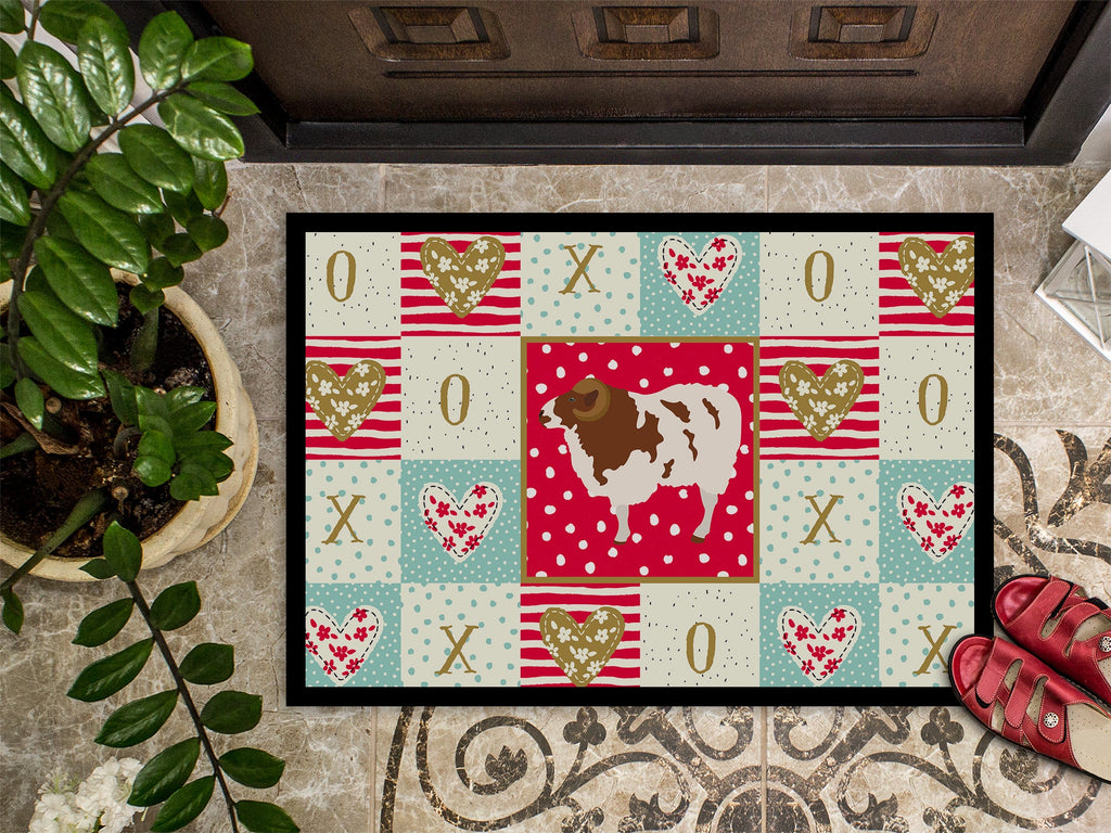 Jacob Sheep Love Doormat Indoor Outdoor 18H X 27W Front Door Mat Rugs for Entryway, Non Slip Washable